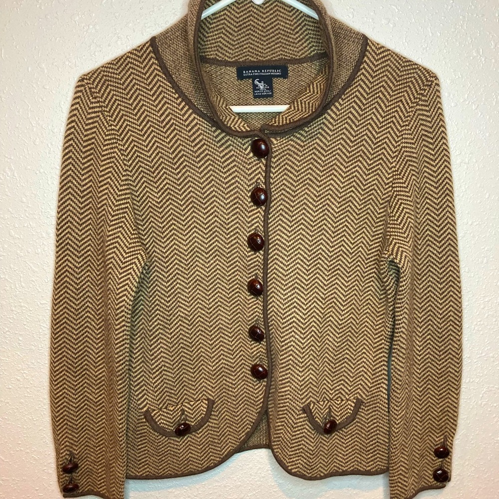 New Banana Republic Italian Merino Wool Button Coat